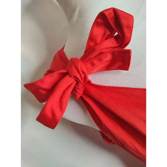 Alexis Kelsi cocktail party red mini dress bows bouffant girly feminine ties - Picture 7 of 10